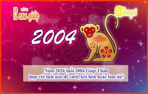 Năm 2026 tuổi 2004 Giáp Thân hợp với tuổi nào để cưới, kết hôn hoặc làm ăn?